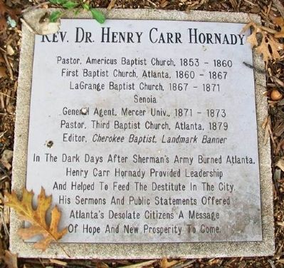 Rev. Dr. Henry Carr Hornady Marker. Click for full size. Rev. Dr. Henry Carr Hornady Marker image. Click for full size.