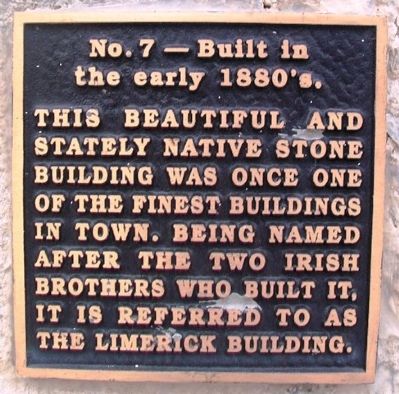 Limerick Building Marker. Click for full size. Limerick Building Marker image. Click for full size.