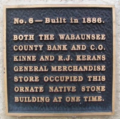 Wabaunsee County Bank and Kinne & Kerans General Merchandise Marker. Click for full size. Wabaunsee County Bank and Kinne & Kerans General Merchandise Marker image. Click for full size.