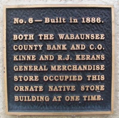 Wabaunsee County Bank and Kinne & Kerans General Merchandise Marker image. Click for full size.
