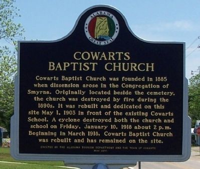 Cowarts Baptist Church Marker image. Click for full size.