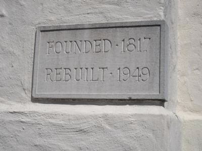 Cornerstone on the Mission Chapel image. Click for full size.