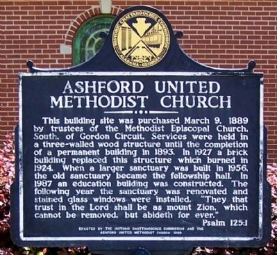 Ashford United Methodist Church Marker. Click for full size. Ashford United Methodist Church Marker image. Click for full size.