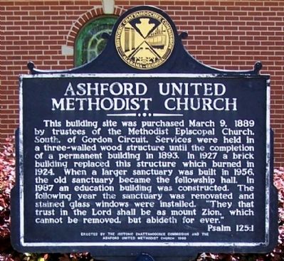 Ashford United Methodist Church Marker image. Click for full size.