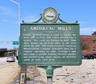 Amoskeag Mills marker. Click for full size. Amoskeag Mills marker image. Click for full size.