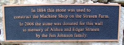 Strasen Farm Stone Marker. Click for full size. Strasen Farm Stone Marker image. Click for full size.