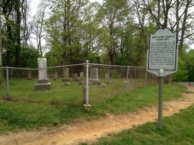 Southern-Shreve Cemetery Marker with cemetery in background image. Click for full size.