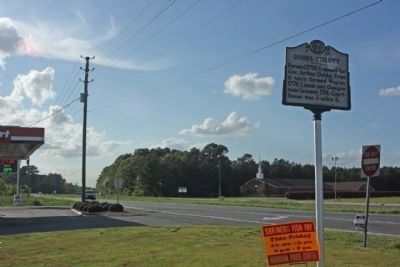 Dobbs County Marker, looking northwest along US 70 image. Click for full size.