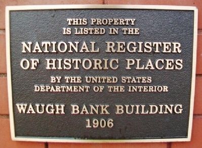 Waugh Bank Building NRHP Marker image. Click for full size.