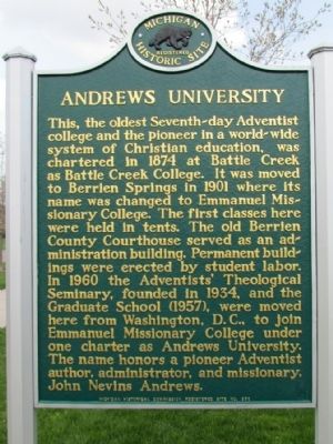 Andrews University Marker image. Click for full size.