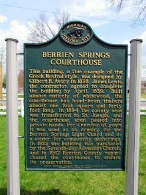 Berrien Springs Courthouse Marker image. Click for full size.