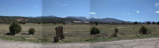 Marker with Truchas Peaks in the Distance image. Click for full size.