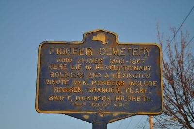 Pioneer Cemetery Marker. Click for full size. Pioneer Cemetery Marker image. Click for full size.
