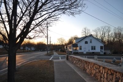 Pioneer Cemetery Marker as sen facing East on Main St.. Click for full size. Pioneer Cemetery Marker as sen facing East on Main St. image. Click for full size.
