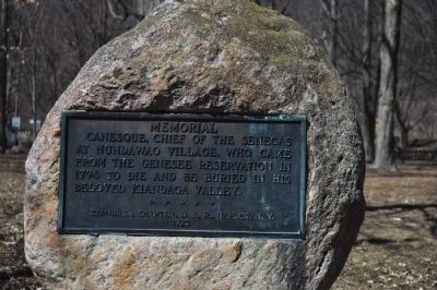 Memorial - Canesque, Chief of the Senecas Marker. Click for full size. Memorial - Canesque, Chief of the Senecas Marker image. Click for full size.