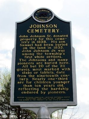 Johnson Cemetery Marker image. Click for full size.