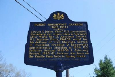 Robert Houghwout Jackson Marker. Click for full size. Robert Houghwout Jackson Marker image. Click for full size.