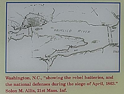 Washington, N.C. "showing the rebel batteries...." image. Click for full size.