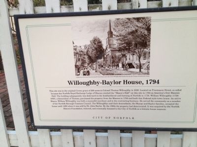 Willoughby-Baylor House, 1794 Marker image. Click for full size.