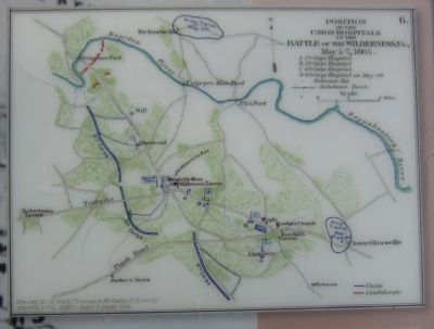 Battlefield map showing location of hospitals. Click for full size. Battlefield map showing location of hospitals image. Click for full size.