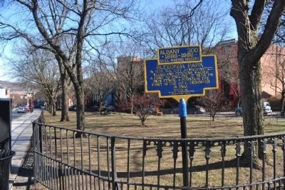 Bleecker Park Marker in situ image. Click for full size.