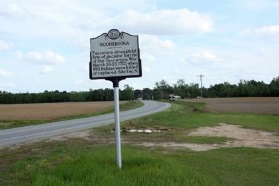 Nooherooka Marker looking south on State Route 58. Click for full size. Nooherooka Marker looking south on State Route 58 image. Click for full size.