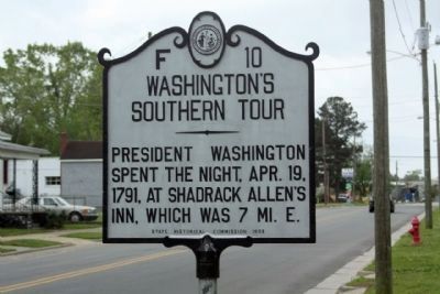 Washington's Southern Tour Marker, 222 years ago today image. Click for full size.