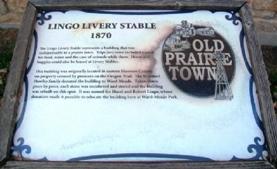 Lingo Livery Stable Marker image. Click for more information.