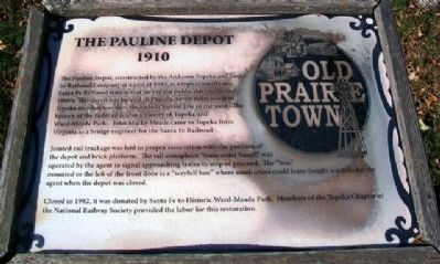 The Pauline Depot Marker. Click for more information. The Pauline Depot Marker image. Click for more information.