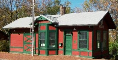 Pauline Depot and 100th Anniversary Marker. Click for full size. Pauline Depot and 100th Anniversary Marker image. Click for full size.