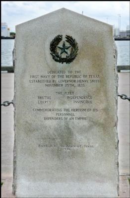 First Navy of the Republic of Texas Marker. Click for full size. First Navy of the Republic of Texas Marker image. Click for full size.
