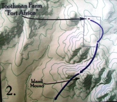 Phase 2 of The Battle of Island Mound on Marker. Click for full size. Phase 2 of The Battle of Island Mound on Marker image. Click for full size.