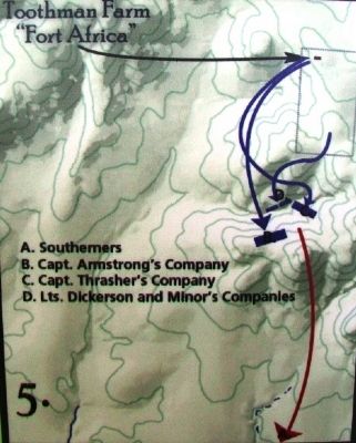 Phase 5 of The Battle of Island Mound on Marker. Click for full size. Phase 5 of The Battle of Island Mound on Marker image. Click for full size.