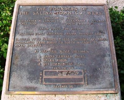 The Founders of the Salina Town Company Marker image. Click for full size.