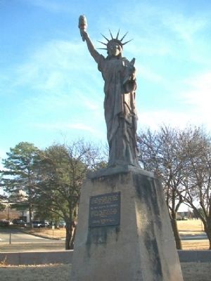Replica of the Statue of Liberty and Marker image. Click for full size.