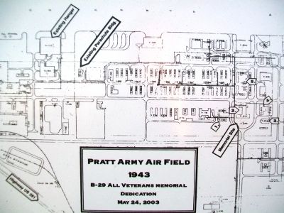 Pratt Army Air Field Blueprint Detail on Marker image. Click for full size.