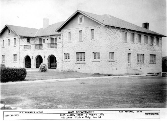 Historic view of Fort Clark's Officers' Club Open Mess image. Click for full size.