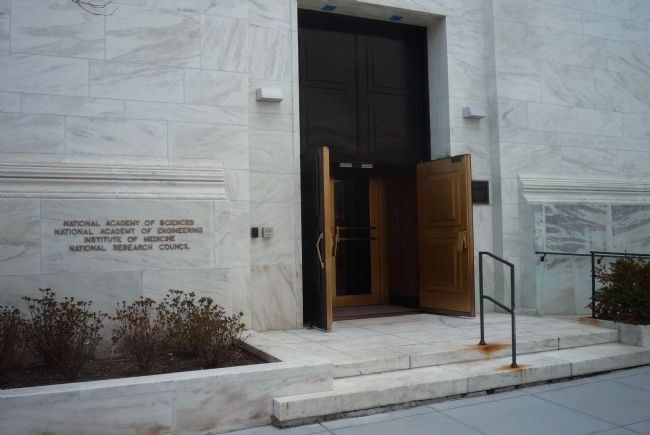 National Academy of Sciences, C Street entrance with <i>Panel 2</i> image. Click for full size.