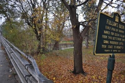 View of Canal and original site of Fullam's Basin from marker. Click for full size. View of Canal and original site of Fullam's Basin from marker image. Click for full size.