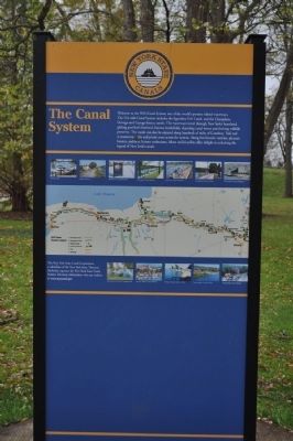 Back side of New York State Canals Marker image. Click for full size.