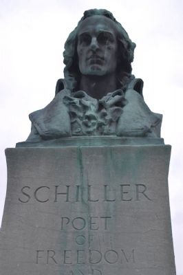 Bust of Schiller atop Marker image. Click for full size.