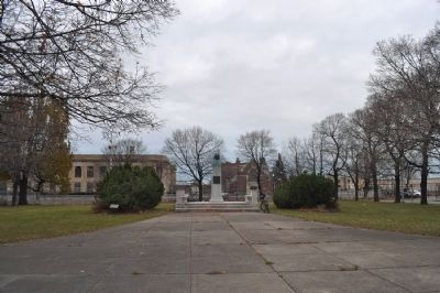 Schiller Park Marker as seen from Franklin Street. Click for full size. Schiller Park Marker as seen from Franklin Street image. Click for full size.