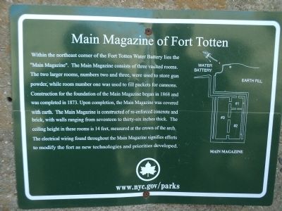 Main Magazine of Fort Totten Marker image. Click for full size.