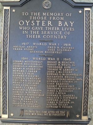 Oyster Bay Honor Roll Marker. Click for full size. Oyster Bay Honor Roll Marker image. Click for full size.