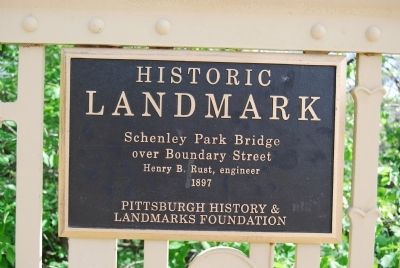 Schenley Park Bridge Marker image. Click for full size.
