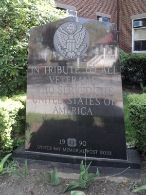 Oyster Bay Veterans Monument Marker. Click for full size. Oyster Bay Veterans Monument Marker image. Click for full size.