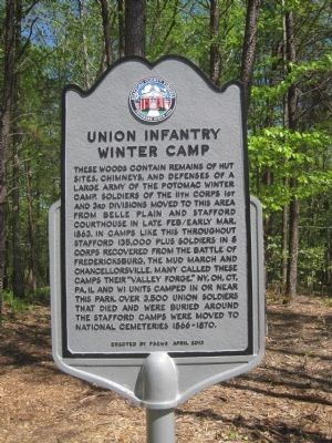 Union Infantry Winter Camp Marker image. Click for full size.