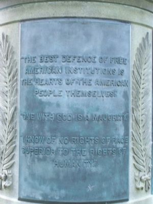 2 of 3 quote tablets on the base of the Monument. Click for full size. 2 of 3 quote tablets on the base of the Monument image. Click for full size.
