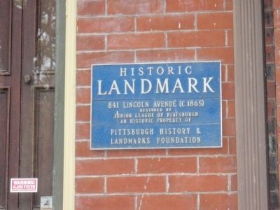 841 Lincoln Avenue Marker. Click for full size. 841 Lincoln Avenue Marker image. Click for full size.