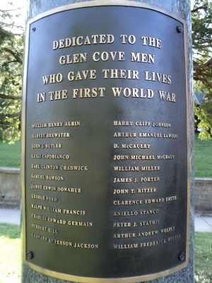 Glen Cove WWI Memorial Marker image. Click for full size.